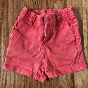 Coral pink Janie and Jack cotton baby shorts size 6-12M